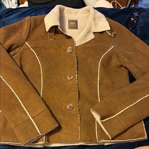 Old Navy Brown Teddy Jacket with Cream Details